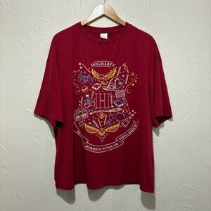 SHEIN Curve x Harry Potter Hogwarts red oversized graphic t-shirt (0XL)